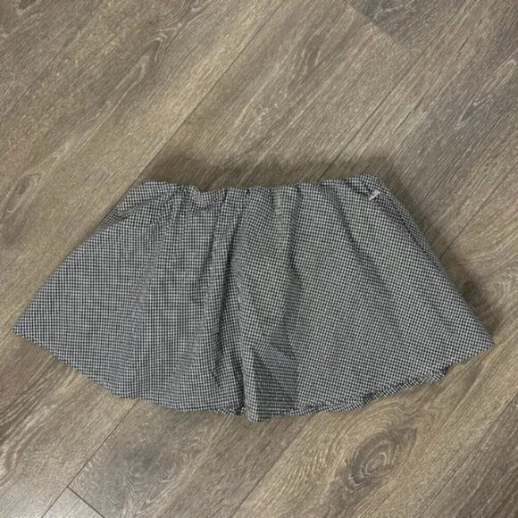 Babaton Aritzia Eckered Blouse Cropped Tube Top Gingham Black Size XXS - Picture 2 of 8